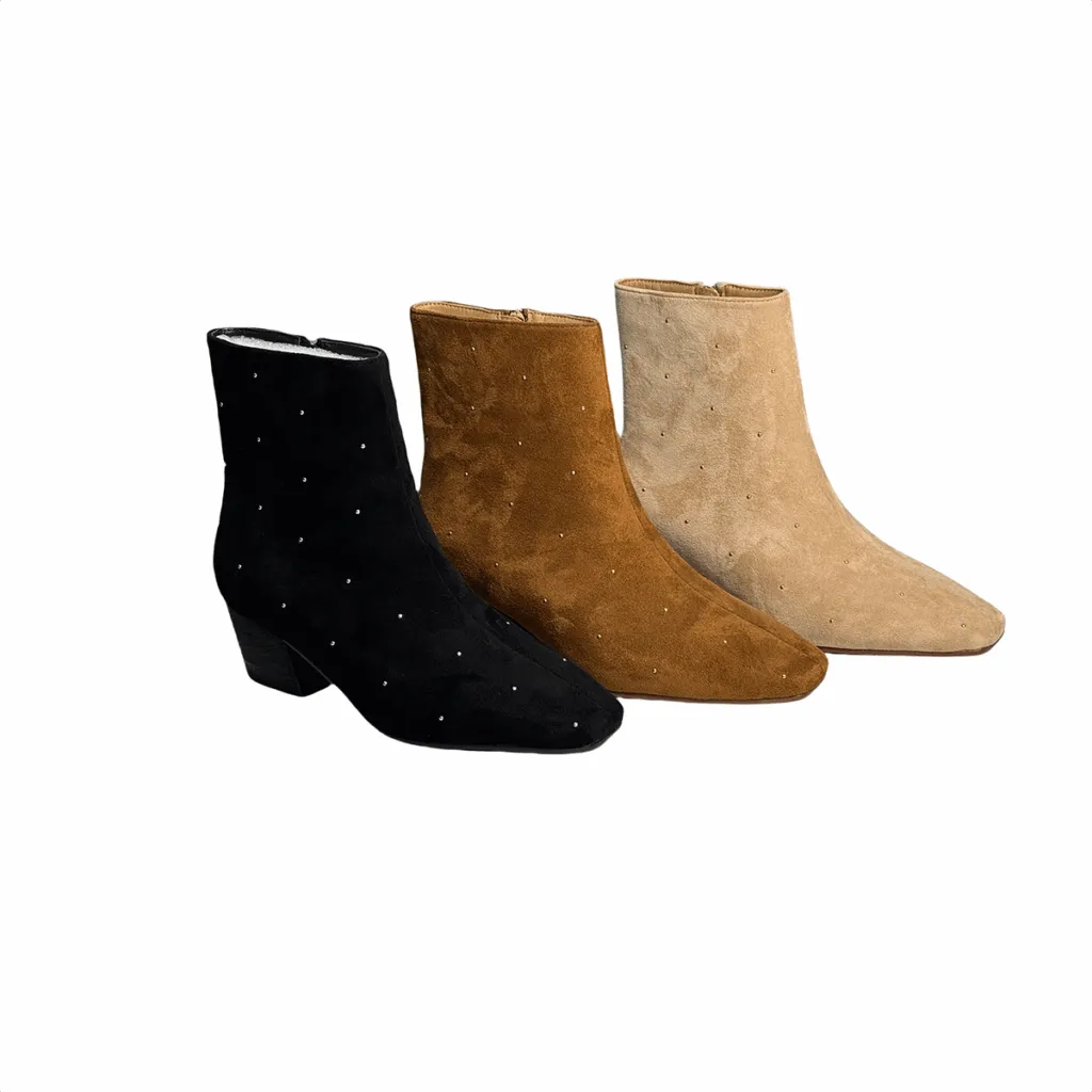 T-B022 Suede Ankle Boots for Women’s High Heels Ankle Boots
