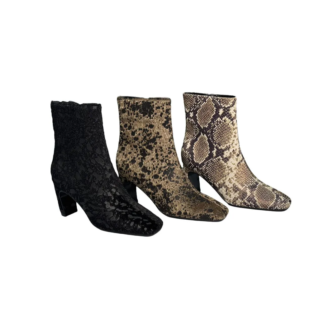 T-B023 Women Ankle Boot Pointed Toe Square High Heel Shoes Chelsea Botas De Mujer Autumn Winter