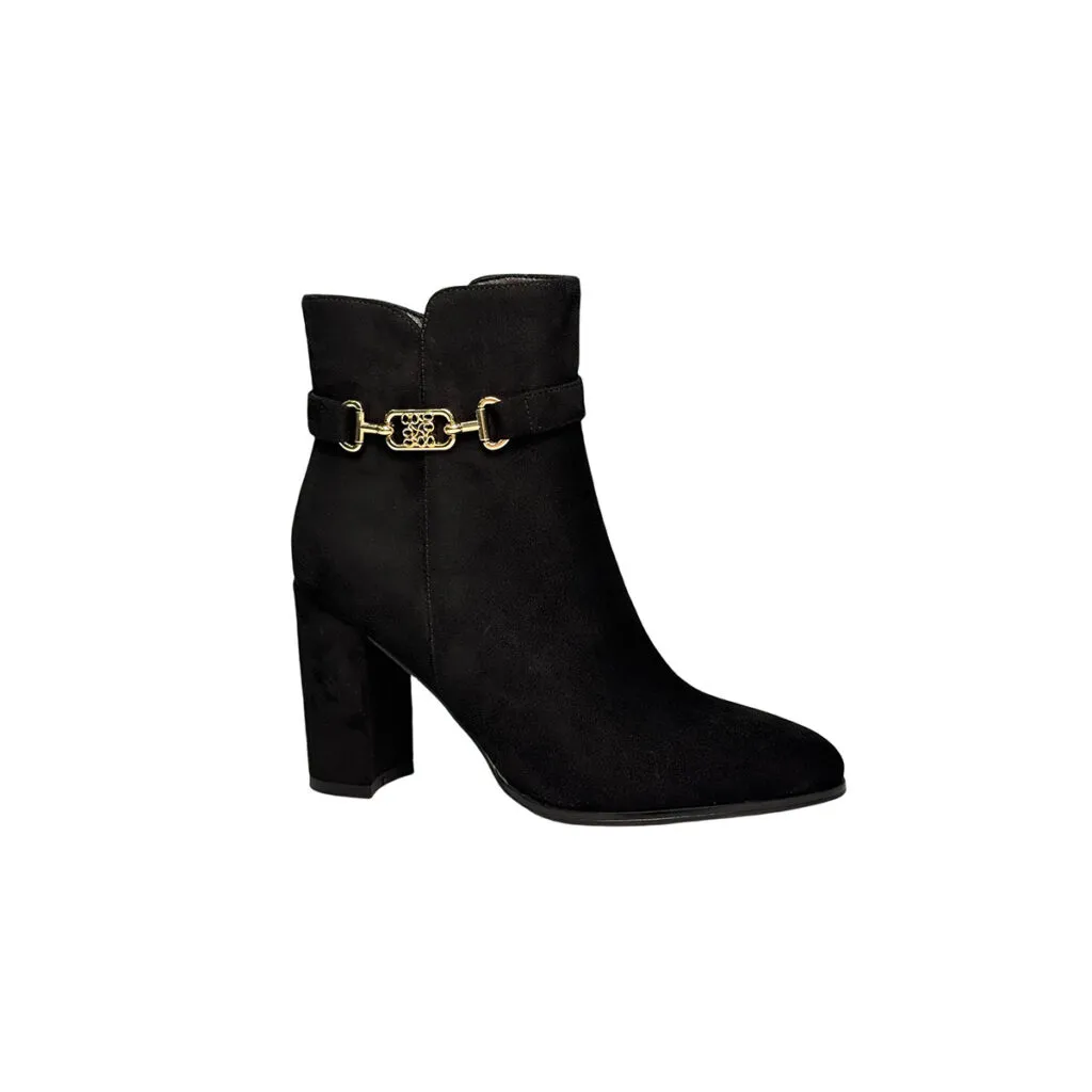 T-B024 Fashion Designer Classics Style Thick High Heel Suede Leather Women Ankle Boots