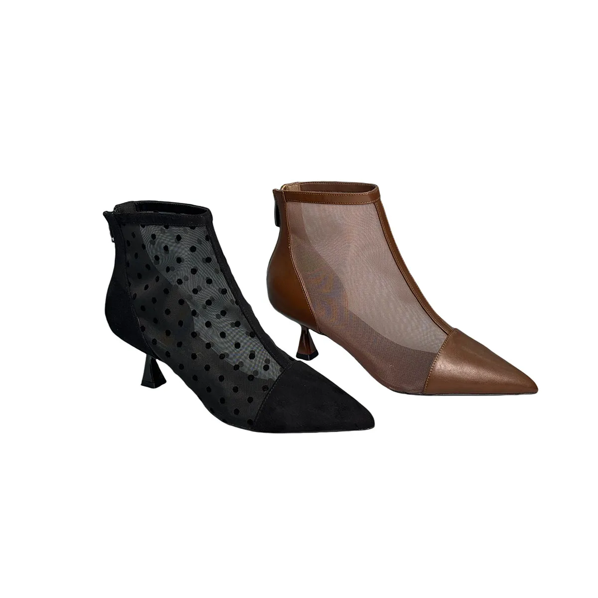 T-B034 Net Mesh Hollow Ankle Fashion Summer Short Boots