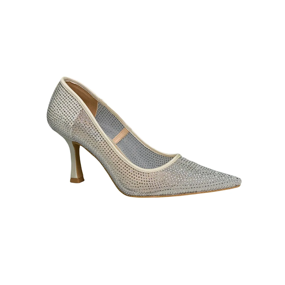 T-C020 Women Pumps Pointed Toe High Heel Glitter Rhinestone for Bride Shoes for Women