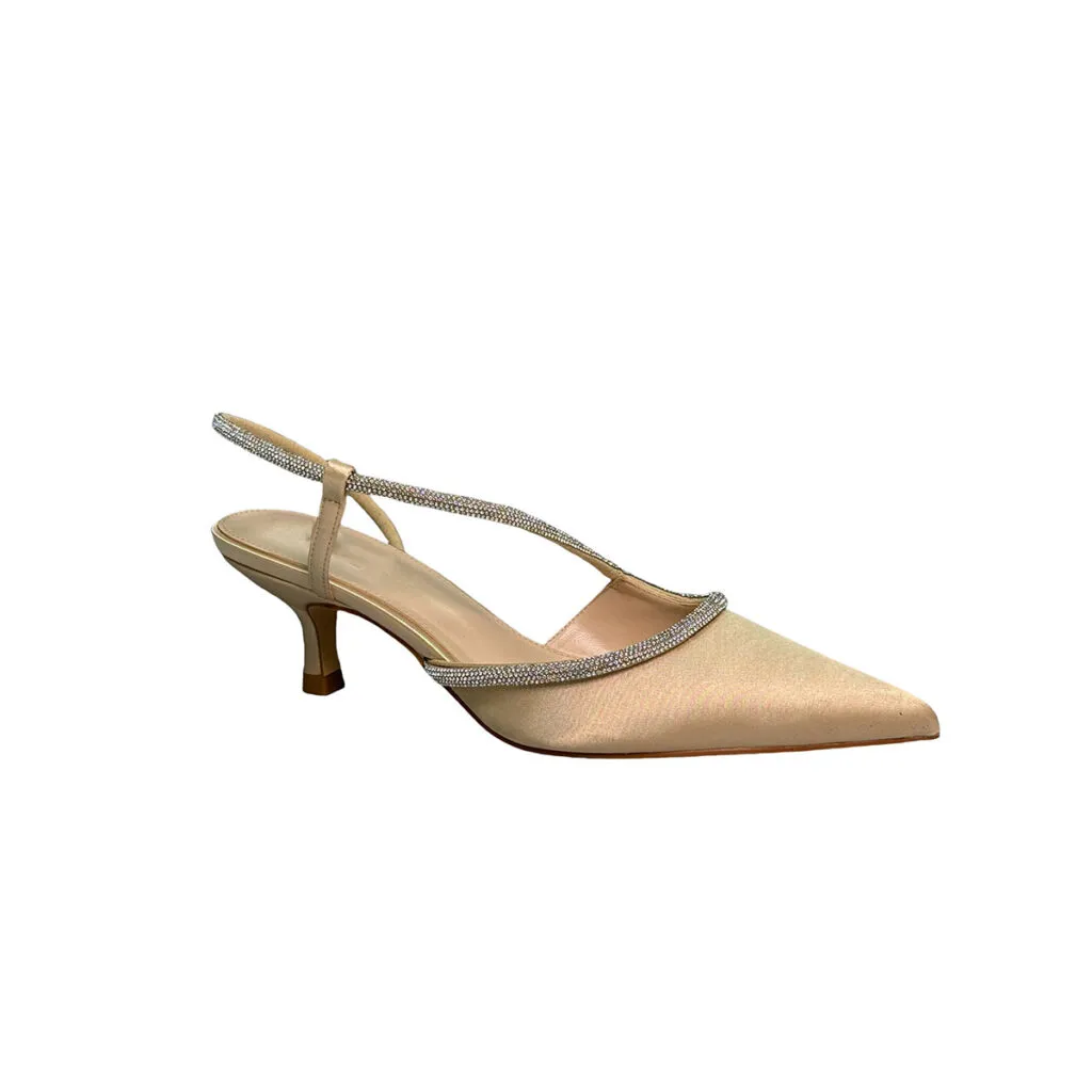 T-C040 New Fashion Mules Style Sexy High Heel Shoes Women Pointed Toe Rhinestone Pumps Slide Slippers Heels for Ladies