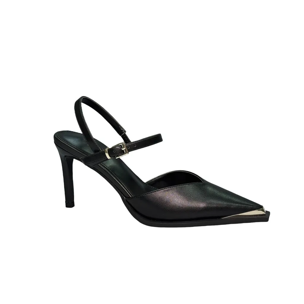 T-C055 New Black High Heeled Women’s Shoes Slippers Fashion Banquet Work Pointed High Heeled Sandals