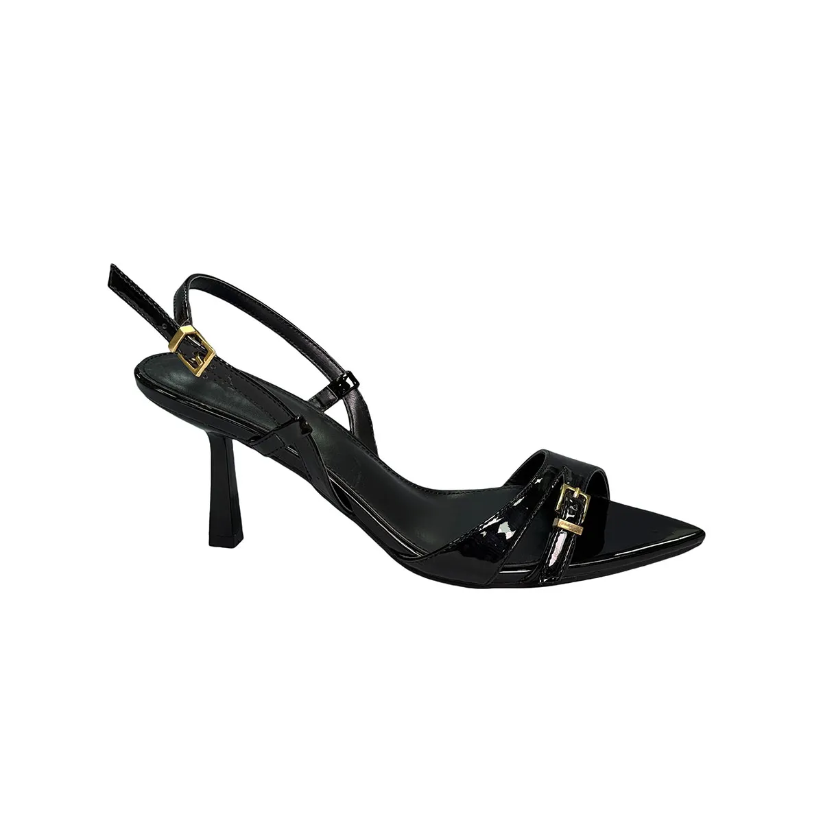 T-S025 Slingback High Quality Round Toe Black Pu Thin Stiletto Heel Women Sandals