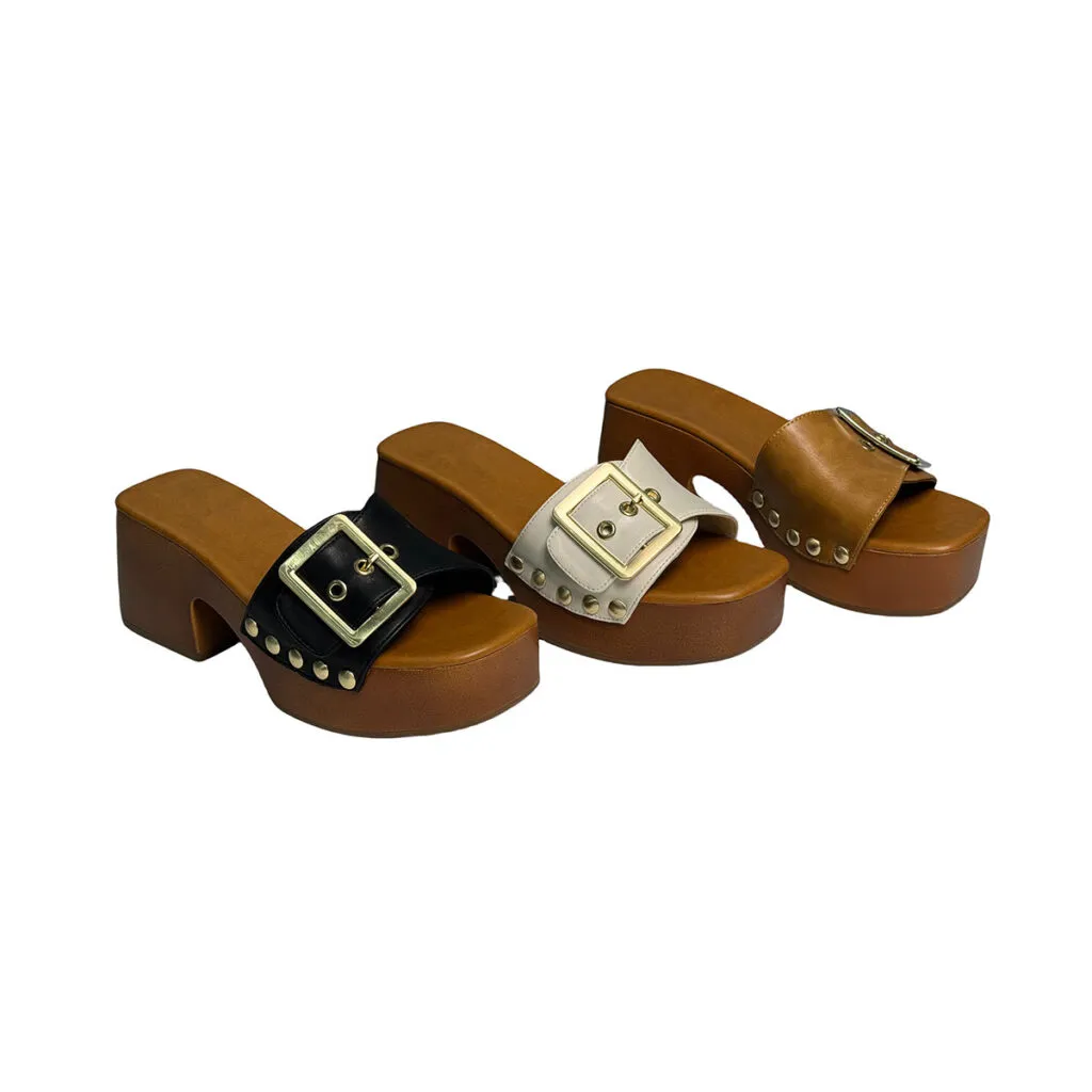 T-W012 Women’s Open Toe Heeled Slippers Comfortable Fashion Design for Summer