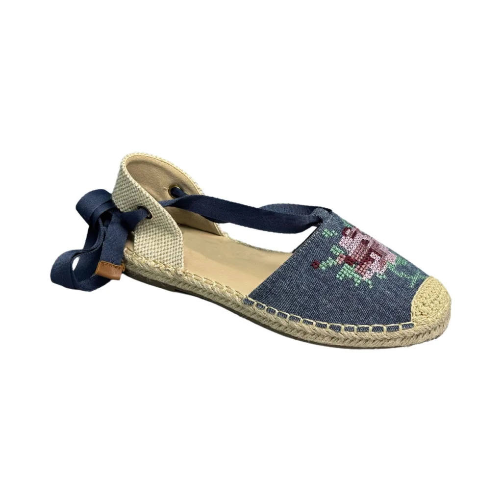 T-F035 Lady’s Retro Style Summer Espadrilles Sandals Brown Women’s Flat Shoes with Lighting Feature