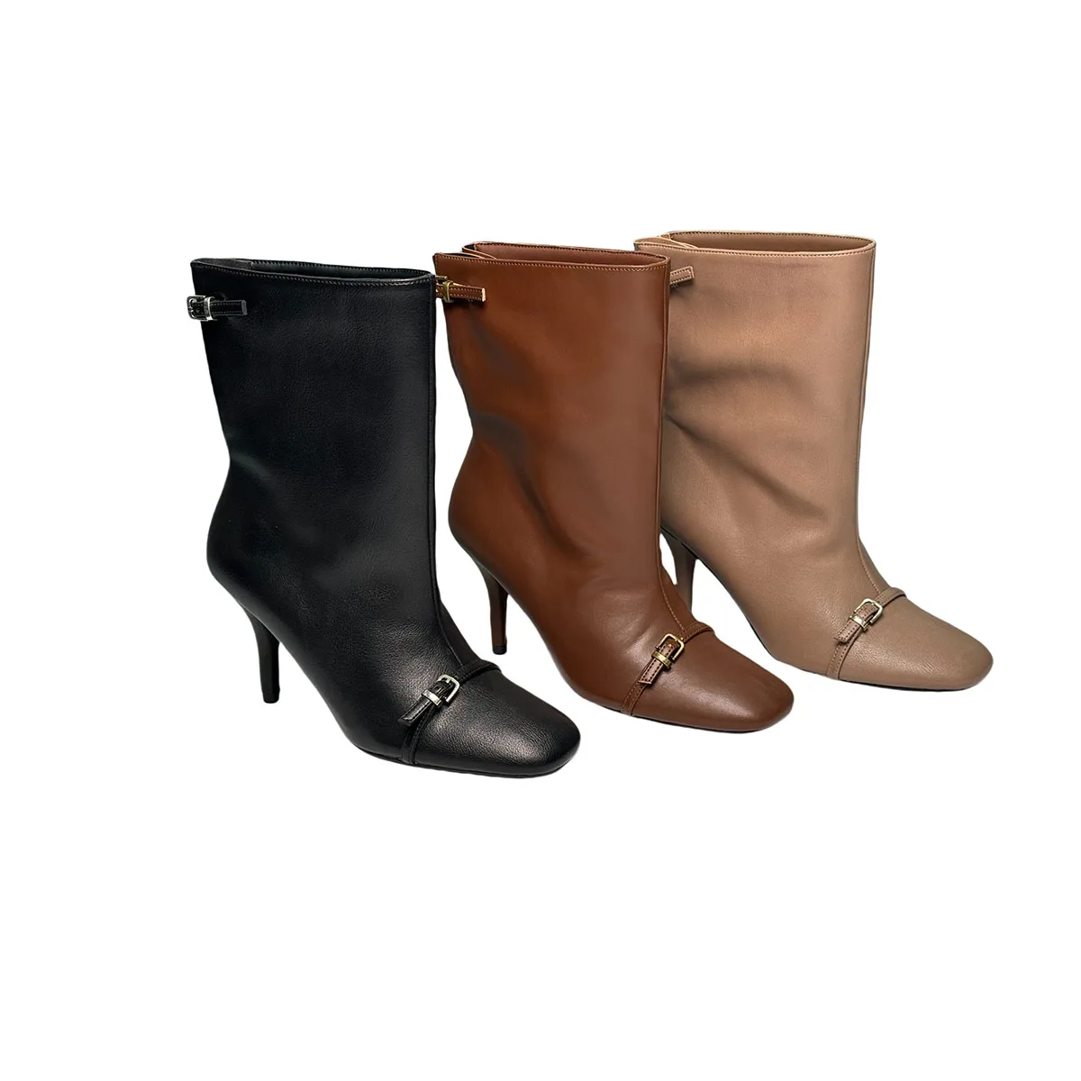 T-B045 New Collection Women Shoes Pointed Toe Stiletto Heeled Designer Shoes Ladies Shoes Medium Boots