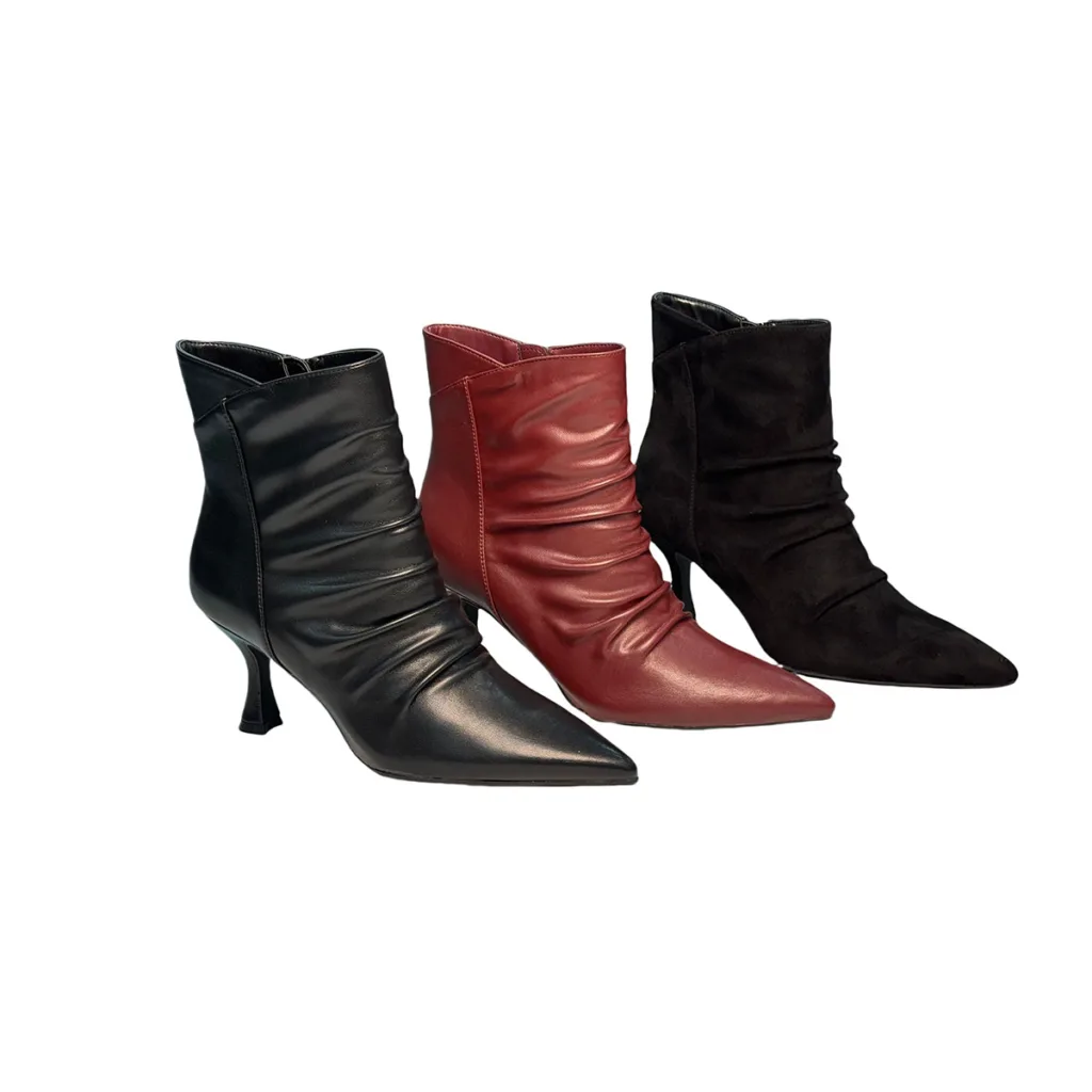 T-B049 Designer Kitten Heel PU Ankle Boots for Women Ankle Boots Stiletto Shoes for Wholesaler Price